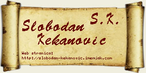 Slobodan Kekanović vizit kartica